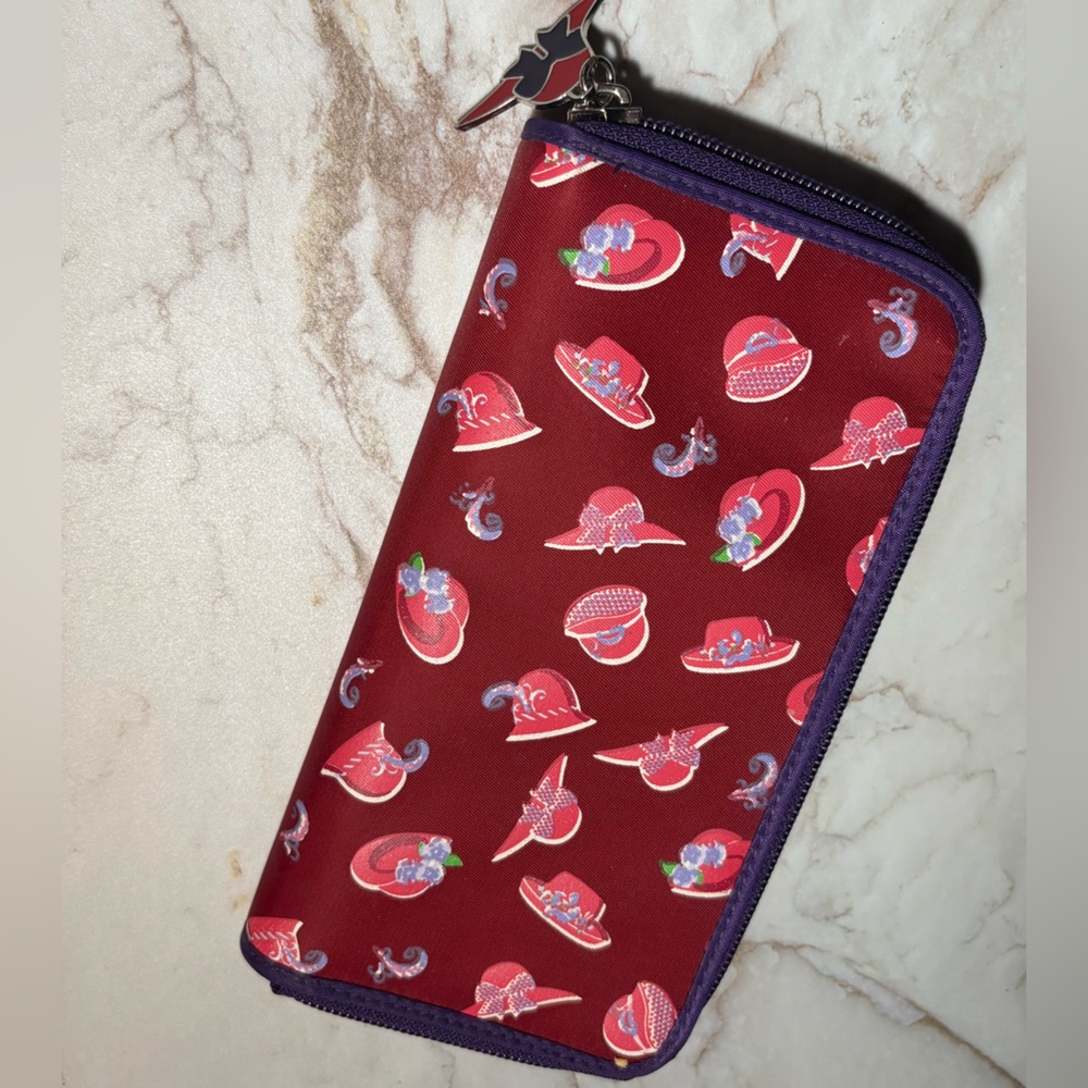 Red Hat Society Zippered Red & Purple Charm Wallet